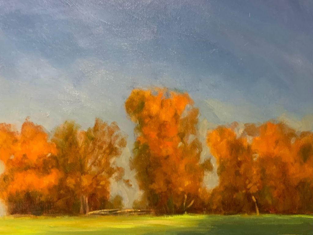 Painting of trees in autumn